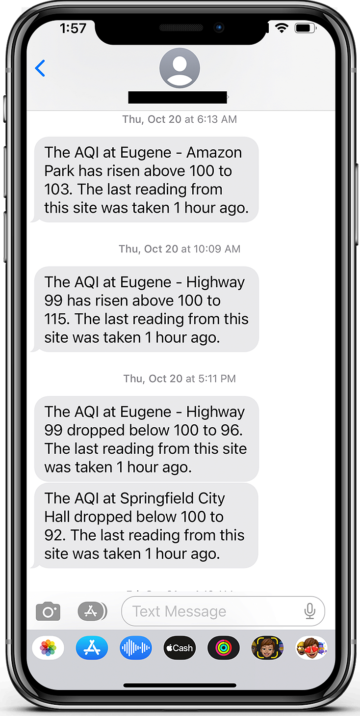 AQI text screenshot