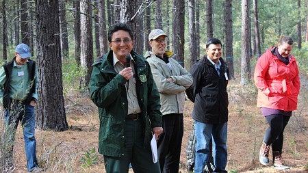 group of people in forest