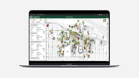 call log map with sample pins